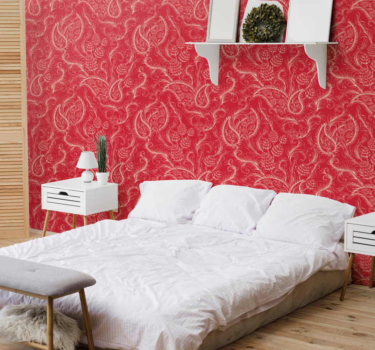 Paisley Illustration Ornamental Wallpaper - TenStickers