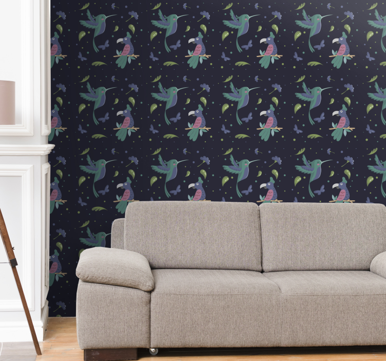 Parrots and woodpeckers Animal Wallpaper - TenStickers