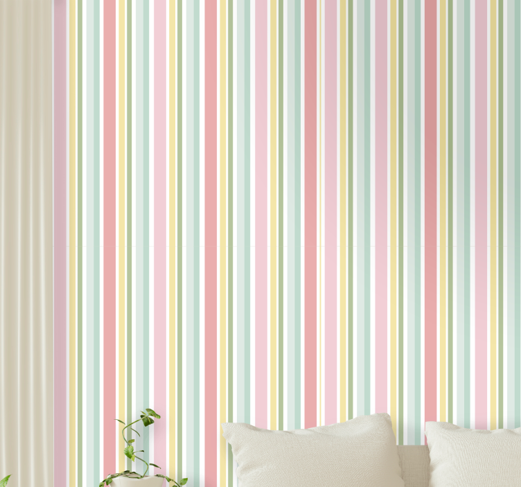 Pastel Stripe Harmony wallpaper horizontal stripes - TenStickers