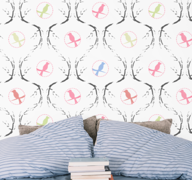 Peaceful Branches art deco wallpaper - TenStickers