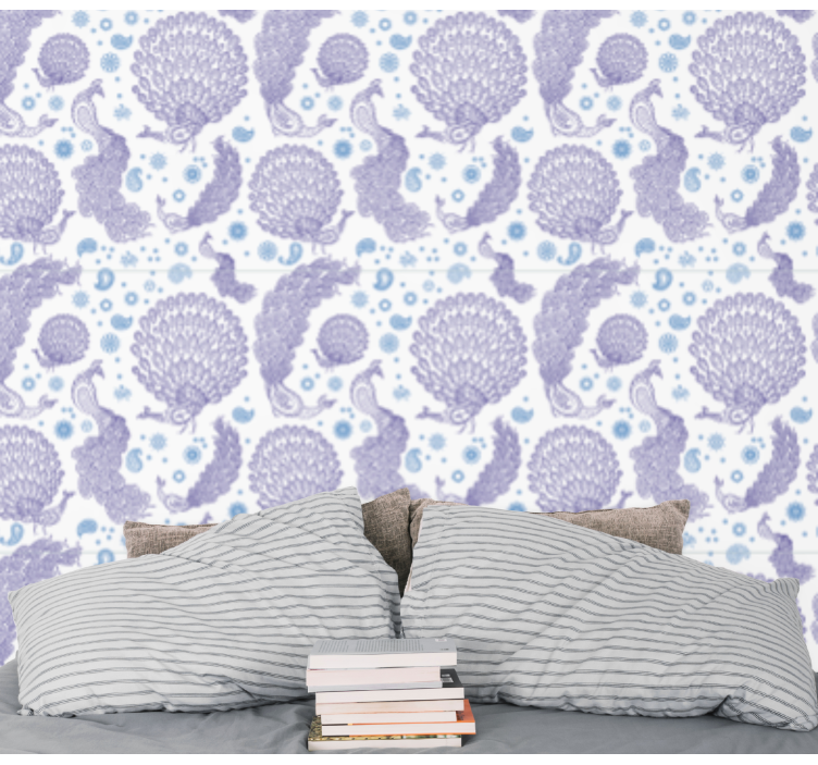 Peacock Feather Motif art deco wallpaper - TenStickers
