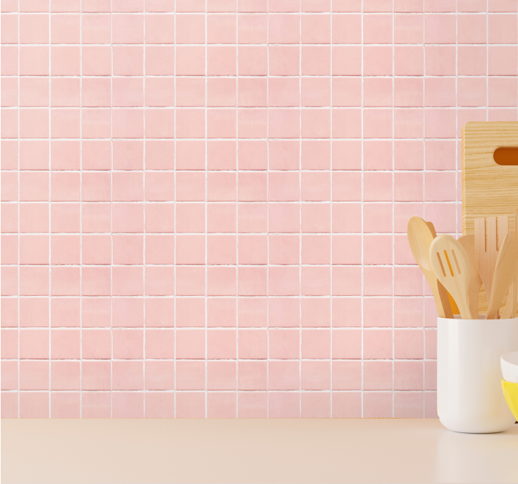 Pink Mosaic Pattern tiles wallpaper - TenStickers