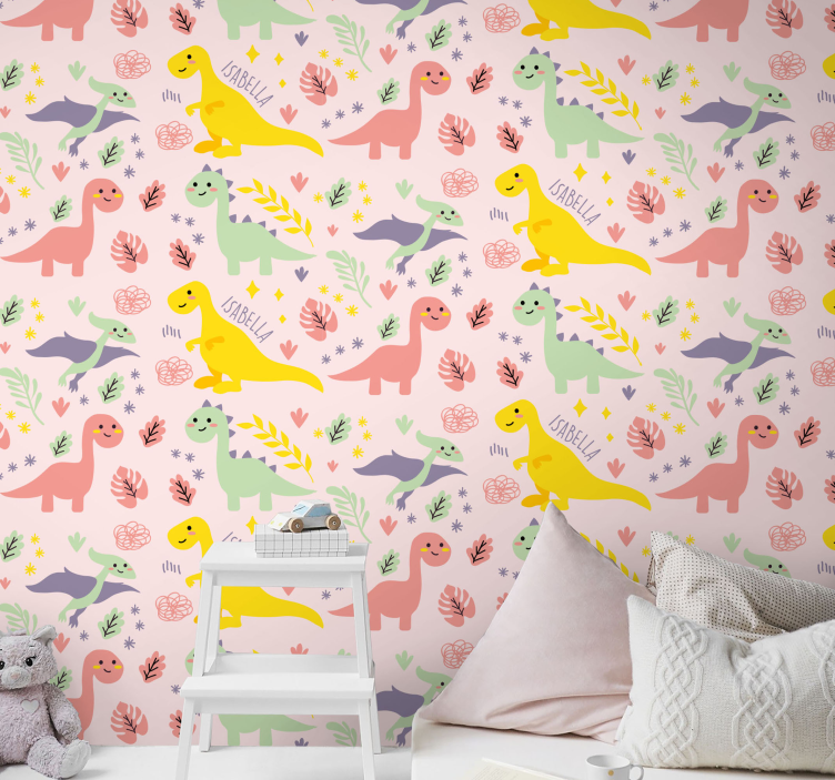 Playful Dinosaur Theme wallpaper for the nursery - TenStickers
