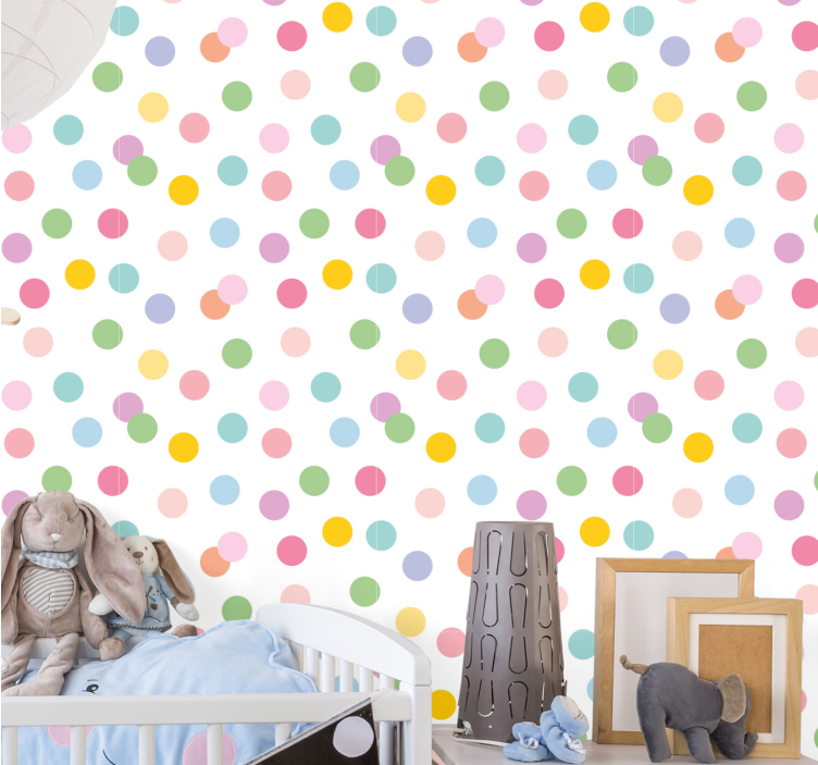 Playful Dot Pattern wallpaper dots - TenStickers