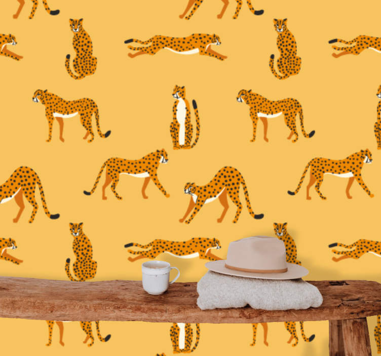 Playful Leopards cute animal wallpaper - TenStickers