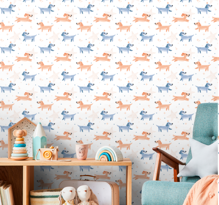 Playful Puppies Theme wallpaper for the nursery - TenStickers