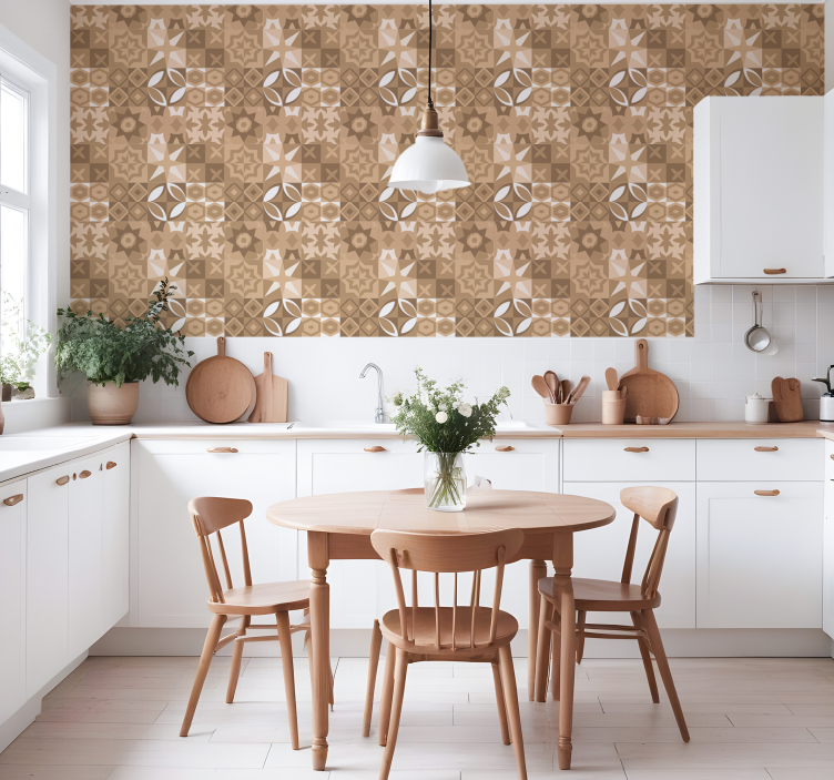Portuguese beige tiles wallpaper - TenStickers