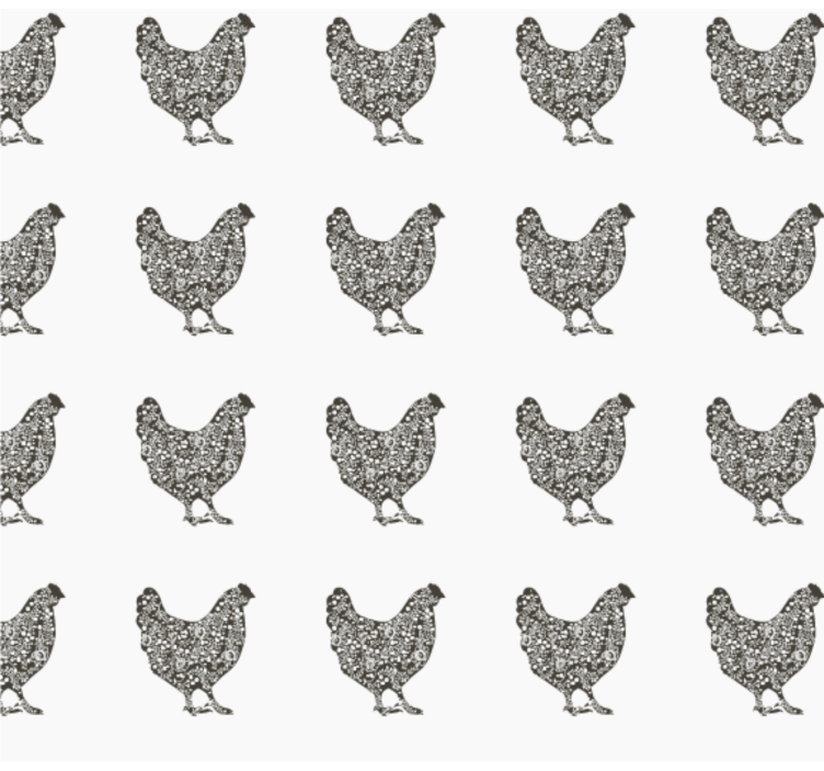 Poultry Pattern cute animal wallpaper - TenStickers