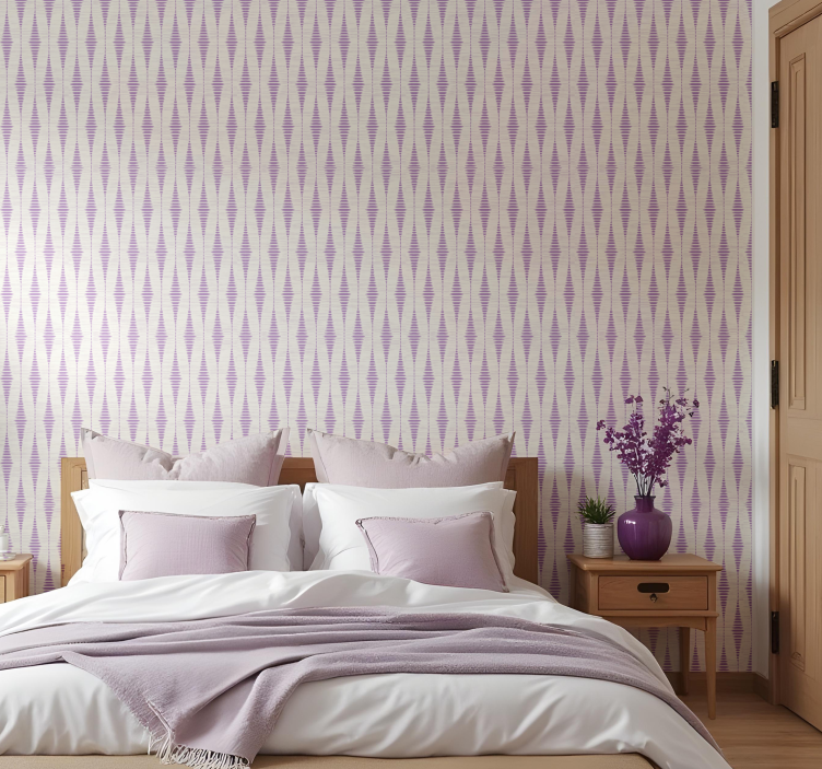Purple rabaul ikat geometric wallpaper - TenStickers