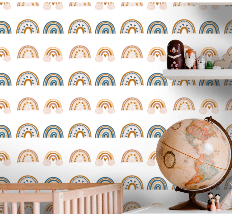 Rainbow Arcs Pattern wallpaper for the nursery - TenStickers