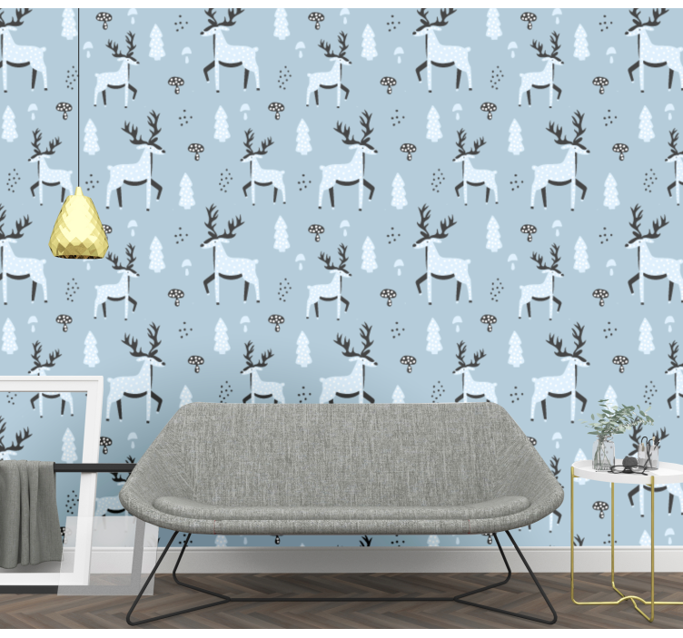 Reindeer Pattern Design cute animal wallpaper - TenStickers