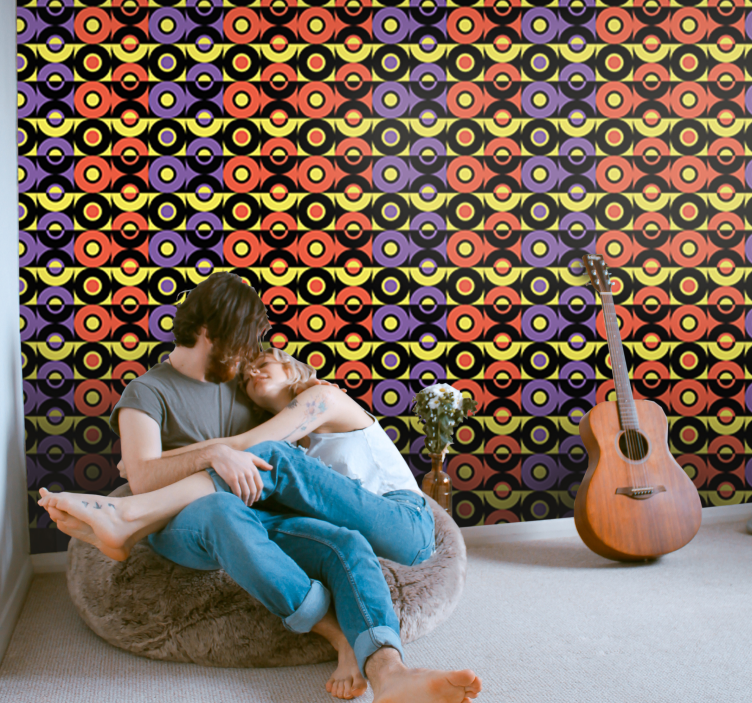 Retro Circles Pattern other vintage wallpaper - TenStickers