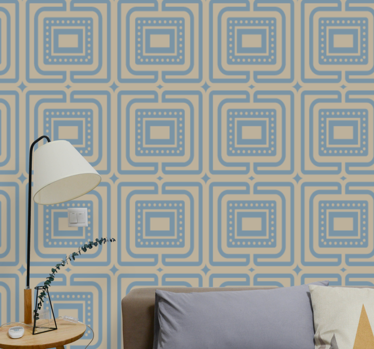 Retro Square Geometry wallpaper geometric - TenStickers