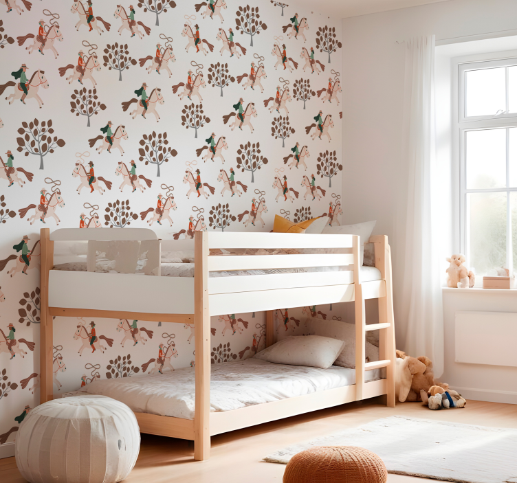 Riding in the forest wallpaper horses - TenStickers