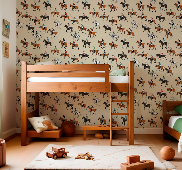 Riding theme wallpaper horses - TenStickers