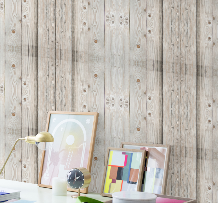 Rustic Plank Simulation wood feature wallpaper - TenStickers