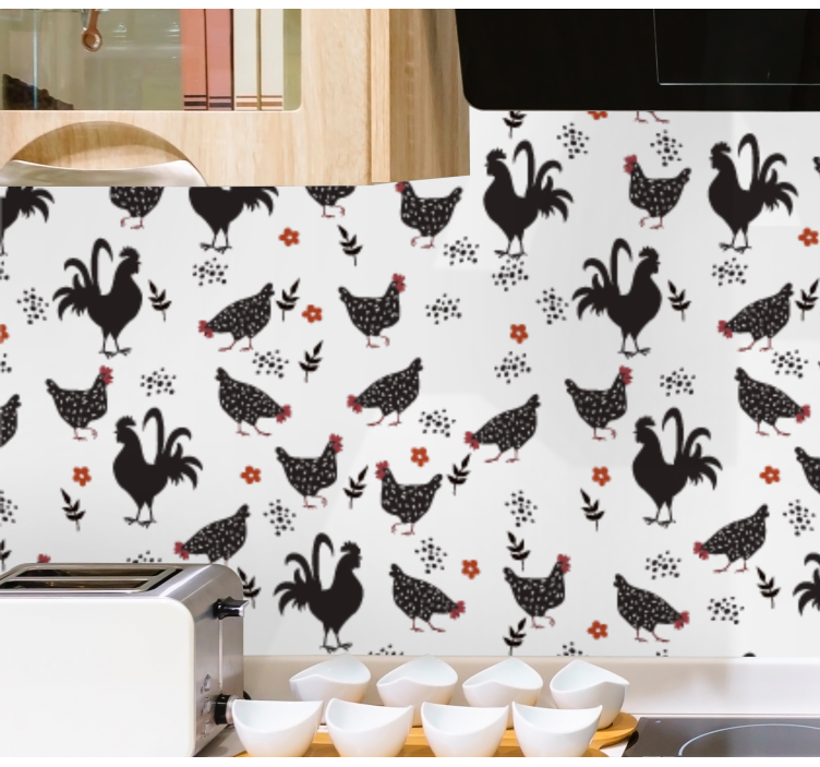 Rustic Poultry Pattern cute animal wallpaper - TenStickers