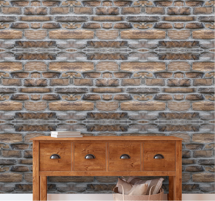 Rustic Stone Wall brick wallpaper - TenStickers