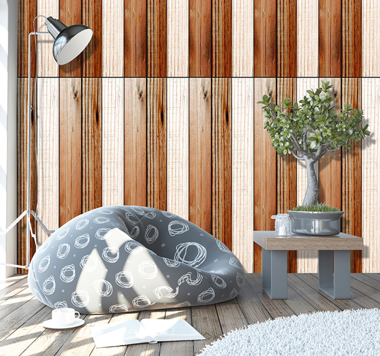 Rustic Timber Planks wood feature wallpaper - TenStickers