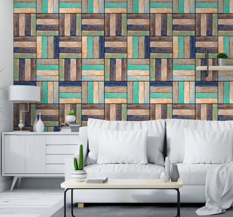 Rustic Wood Panels wallpaper patterns - TenStickers