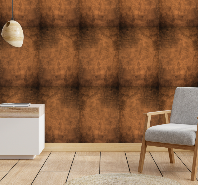 Rustic brown effect wood feature wallpaper - TenStickers