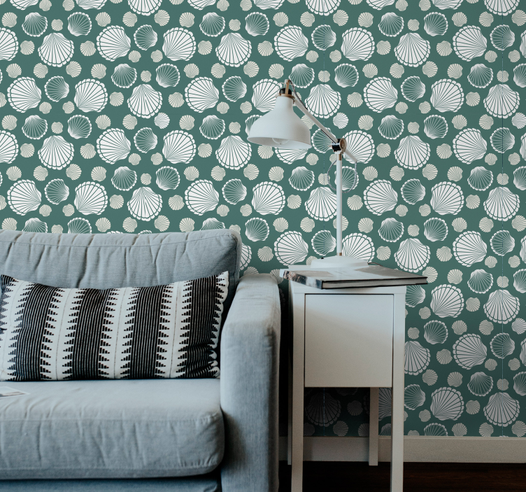 Shell green motif animal wallpaper - TenStickers