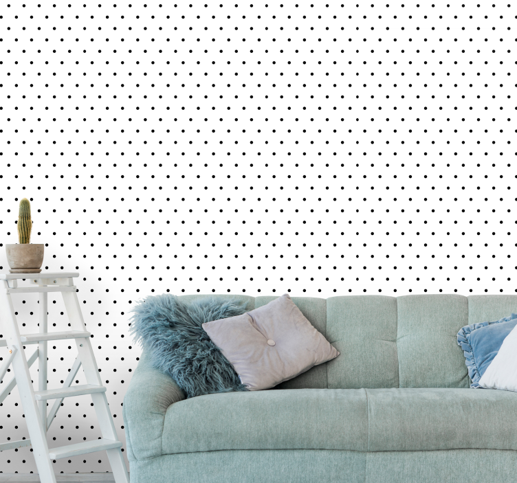 Simple black and white motif wallpaper dots - TenStickers
