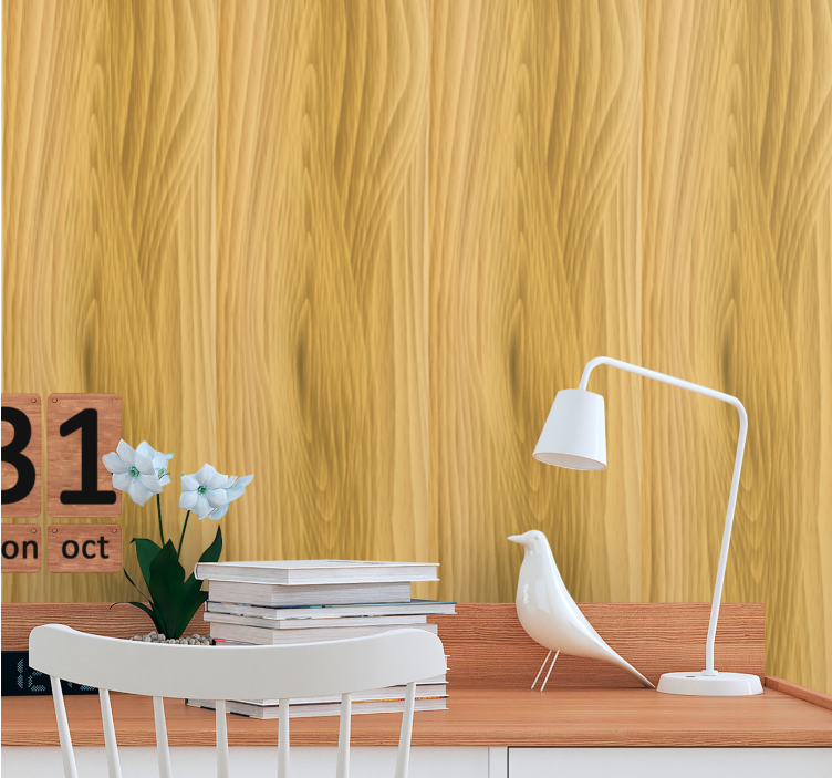 Simulated Woodgrain wood feature wallpaper - TenStickers