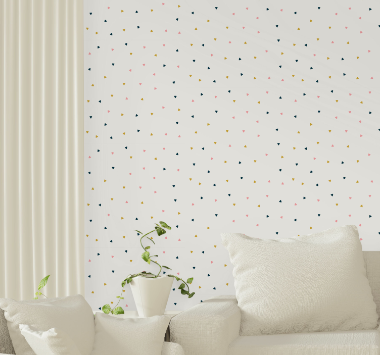 Beige elegant pattern wallpaper triangles - TenStickers