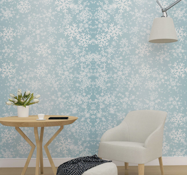 Snowflake Pattern christmas wallpaper - TenStickers