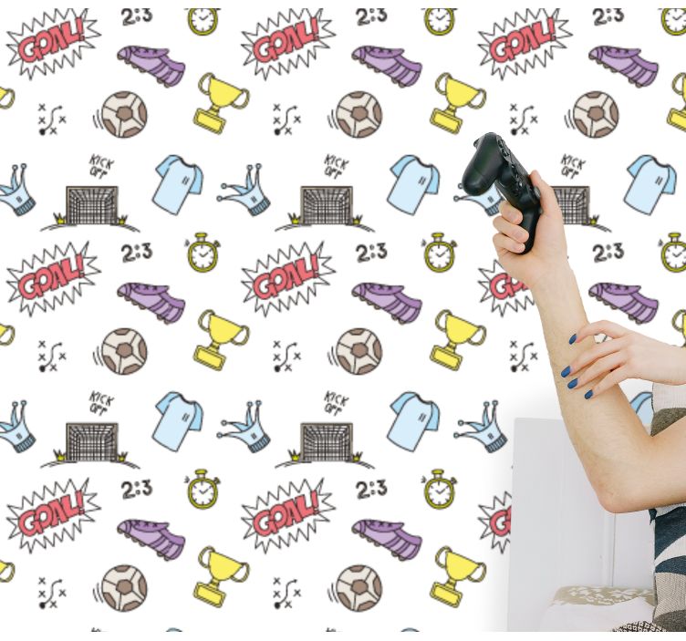 Soccer Fun Theme wallpaper for the nursery - TenStickers