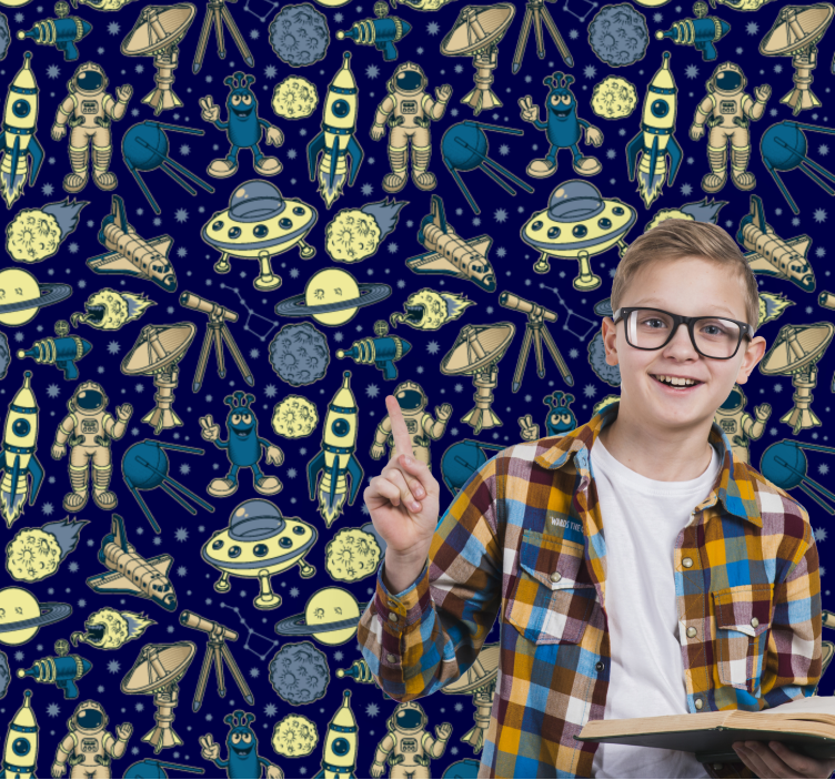 Space Exploration Theme art deco wallpaper - TenStickers