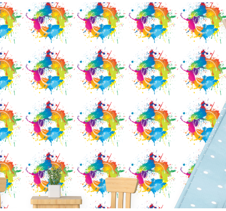 Splatter Paint Effect art deco wallpaper - TenStickers