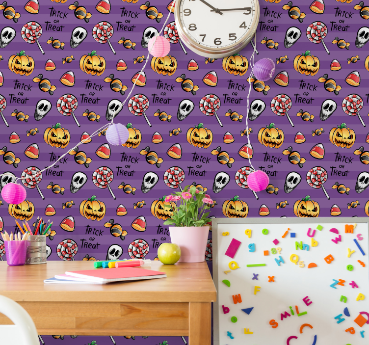 Spooky Treats Theme halloween wallpaper - TenStickers