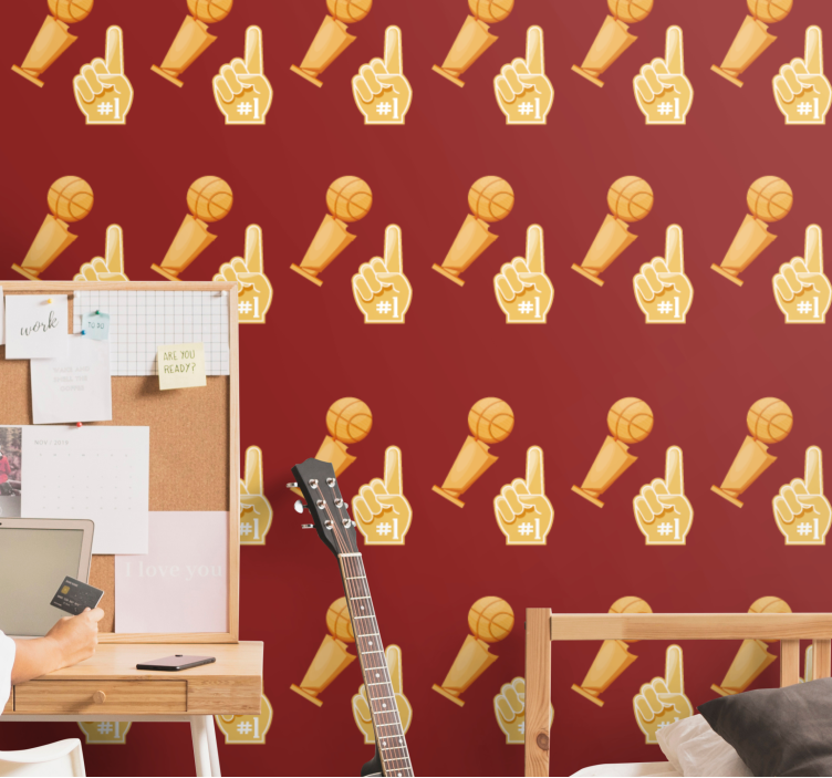 Sports Gesture Motif art deco wallpaper - TenStickers