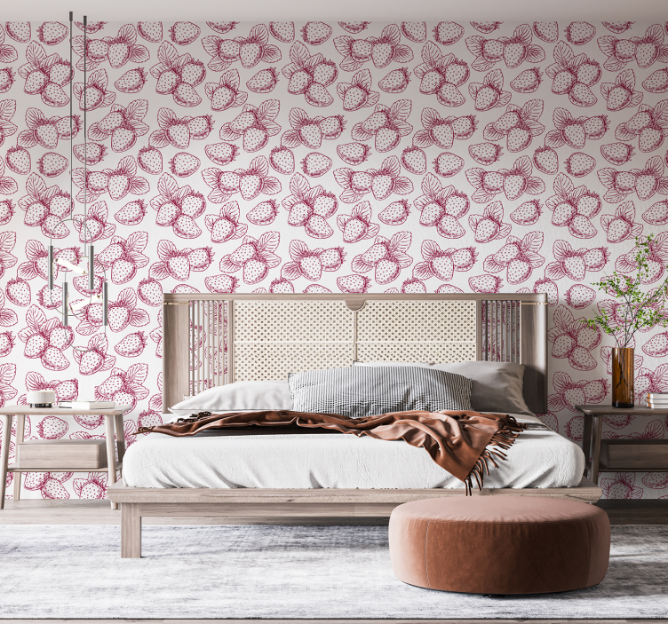 Strawberry Sketches kitchen wallpaper - TenStickers