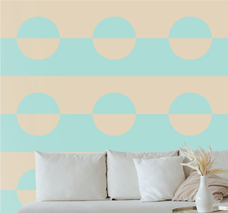 Striped Circle Pattern wallpaper geometric - TenStickers