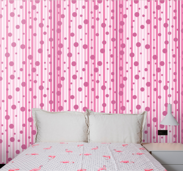 Striped Dot Pattern wallpaper dots - TenStickers