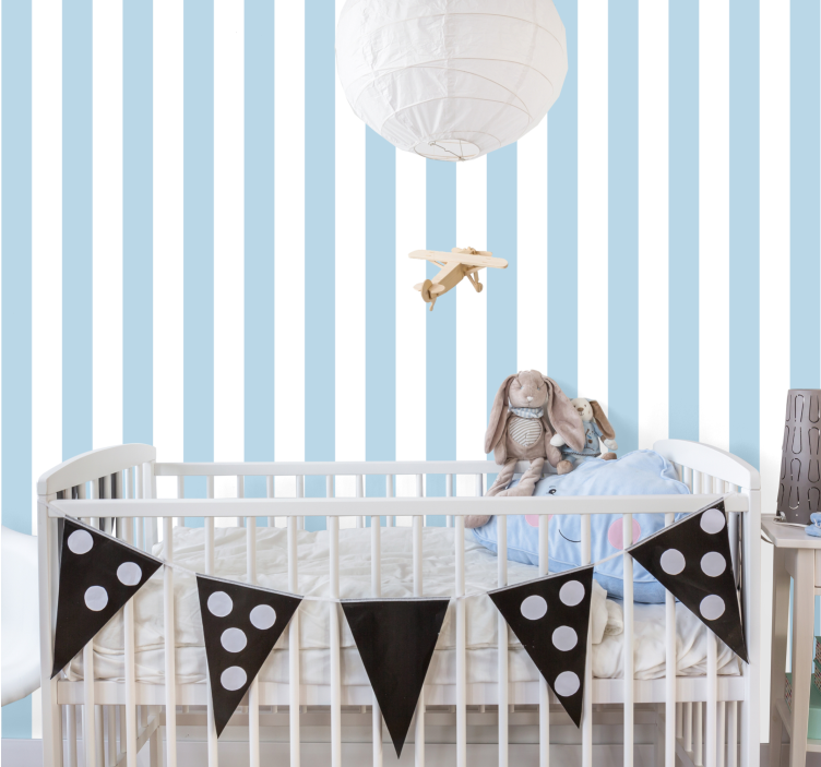 Lineated Nursery vertical striped wallpaper - TenStickers