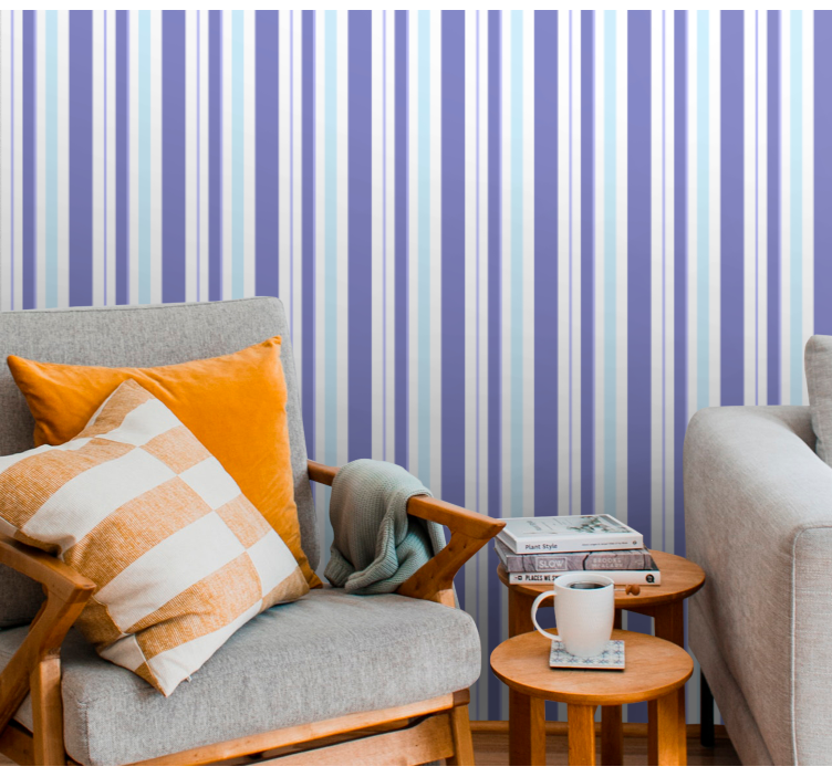 Striped Wall Detail wallpaper horizontal stripes - TenStickers