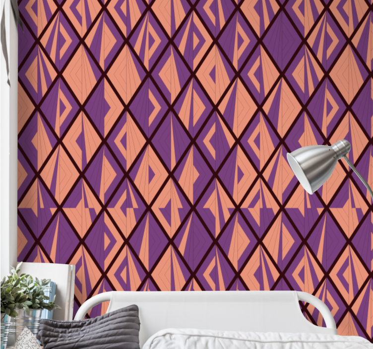 Stylish Diamond Shapes wallpaper geometric - TenStickers