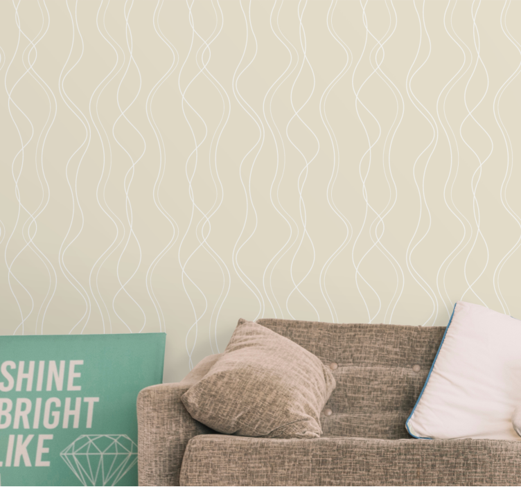 Subtle wave pattern vertical striped wallpaper - TenStickers