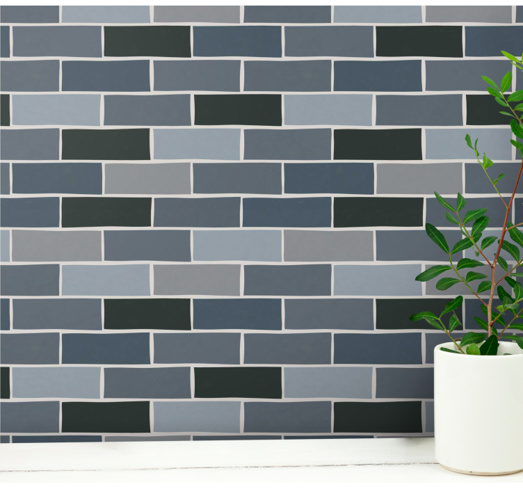 Subway Tile Design brick wallpaper - TenStickers