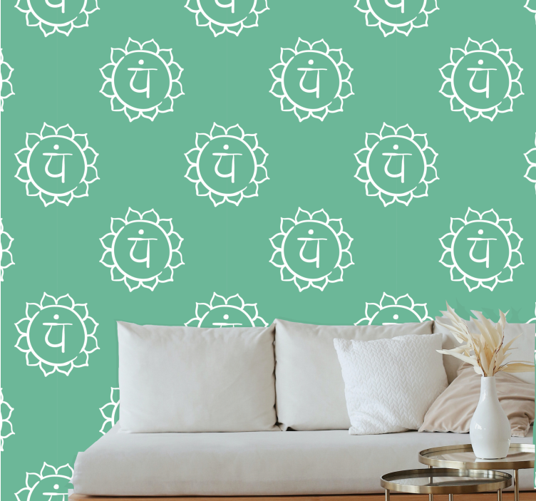 Sunshine Mandala ornamental wallpaper - TenStickers