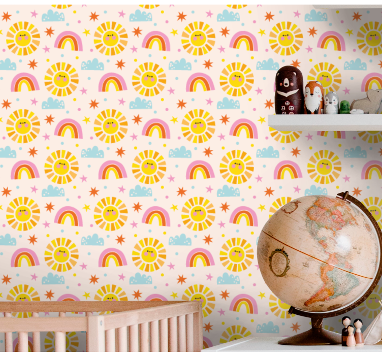 Sunshine Rainbows wallpaper for the nursery - TenStickers