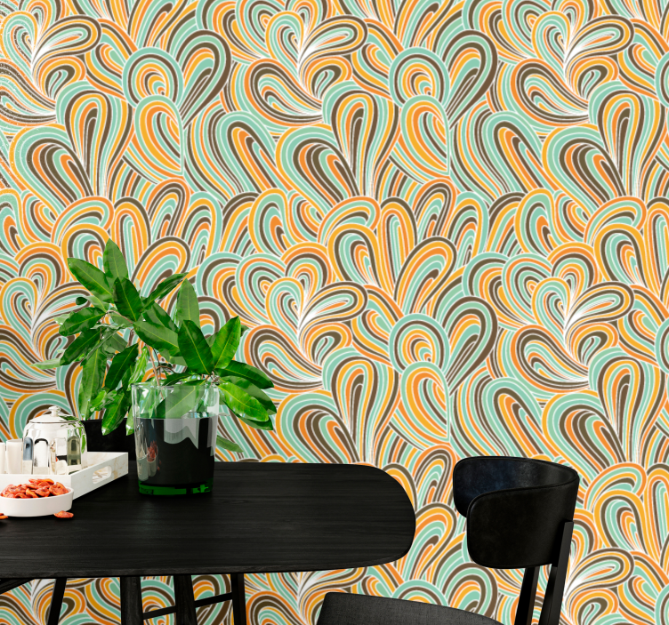 Swirling Motif abstract wallpaper - TenStickers