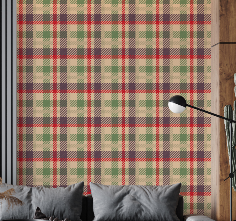 Tartan Plaid Pattern ornamental wallpaper - TenStickers