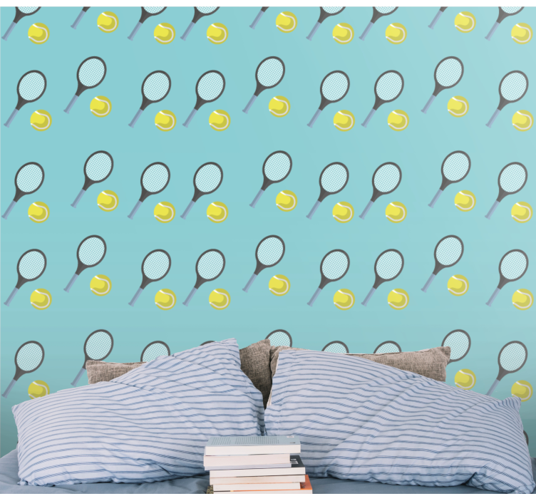 Tennis Pattern art deco wallpaper - TenStickers