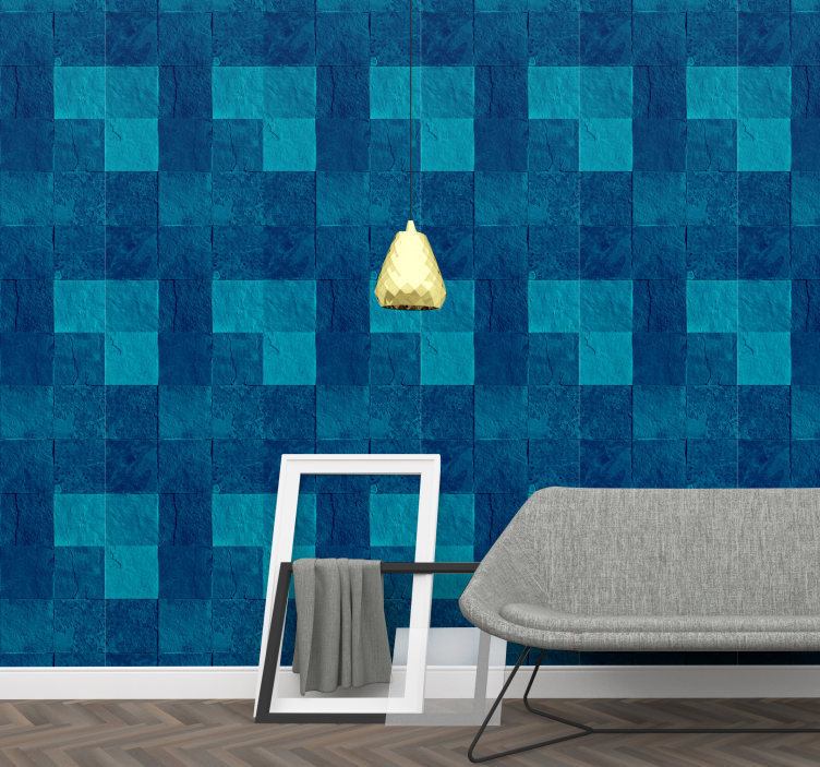 Textured Blue Pattern wallpaper marble - TenStickers