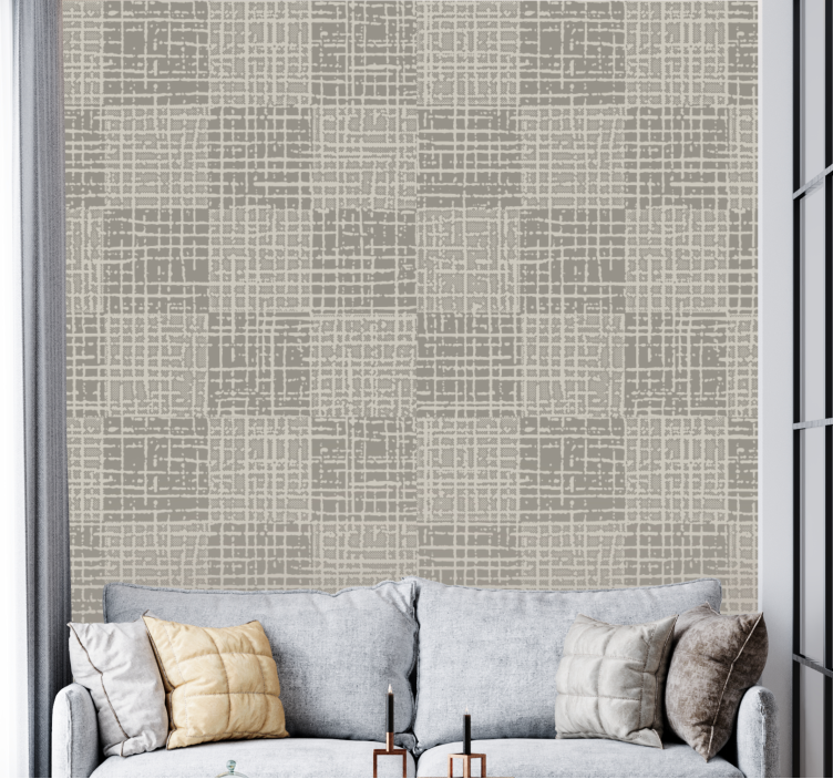 Textured Grid Pattern concrete wallpaper - TenStickers